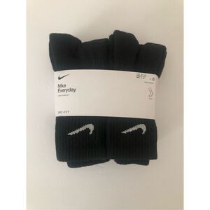 Nike Everyday Cushion Crew Socks, Unisex , Black/White Men’s 6-8/ Women’s 6-10